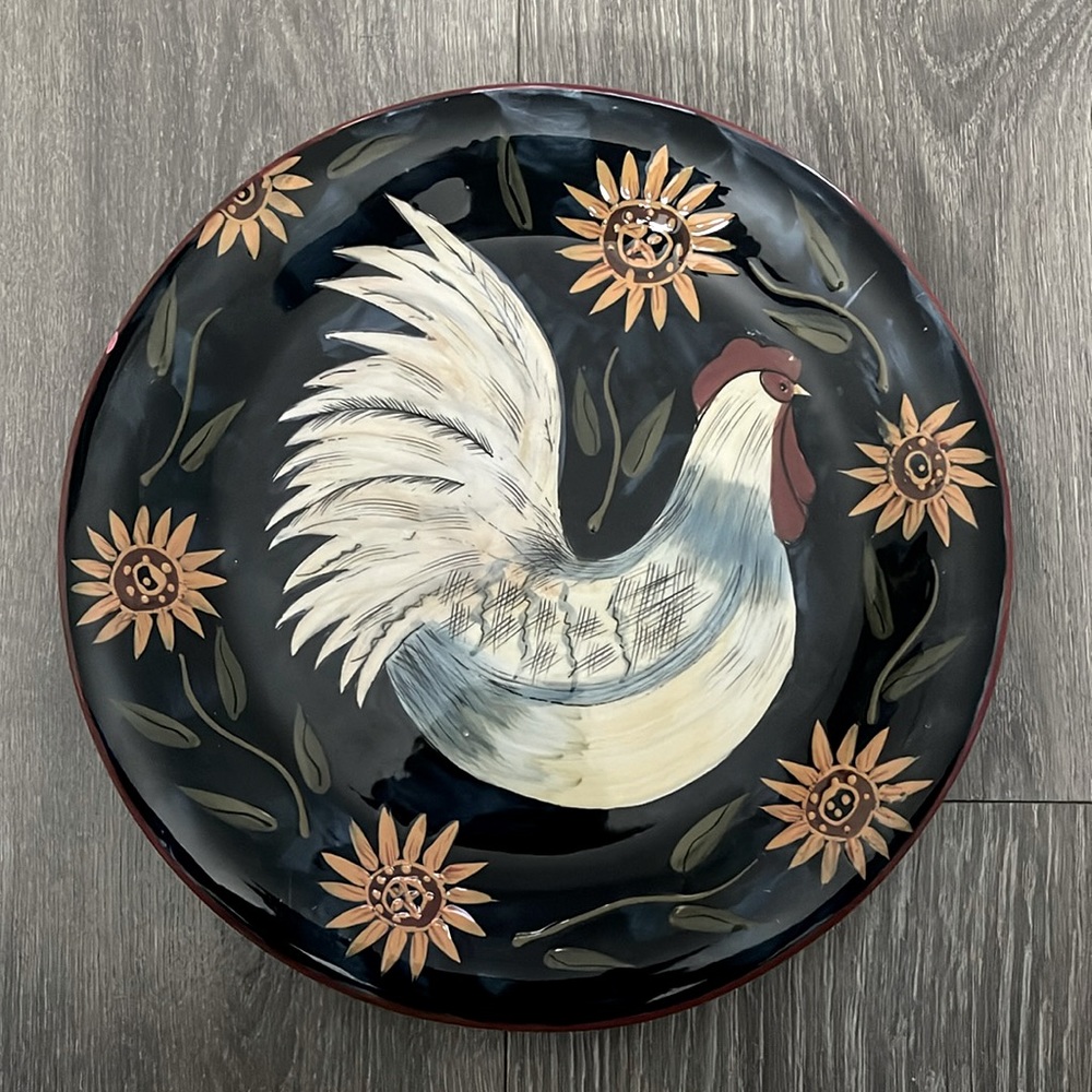 Beautiful Hand Painted Chicken Plate by Susan Winget